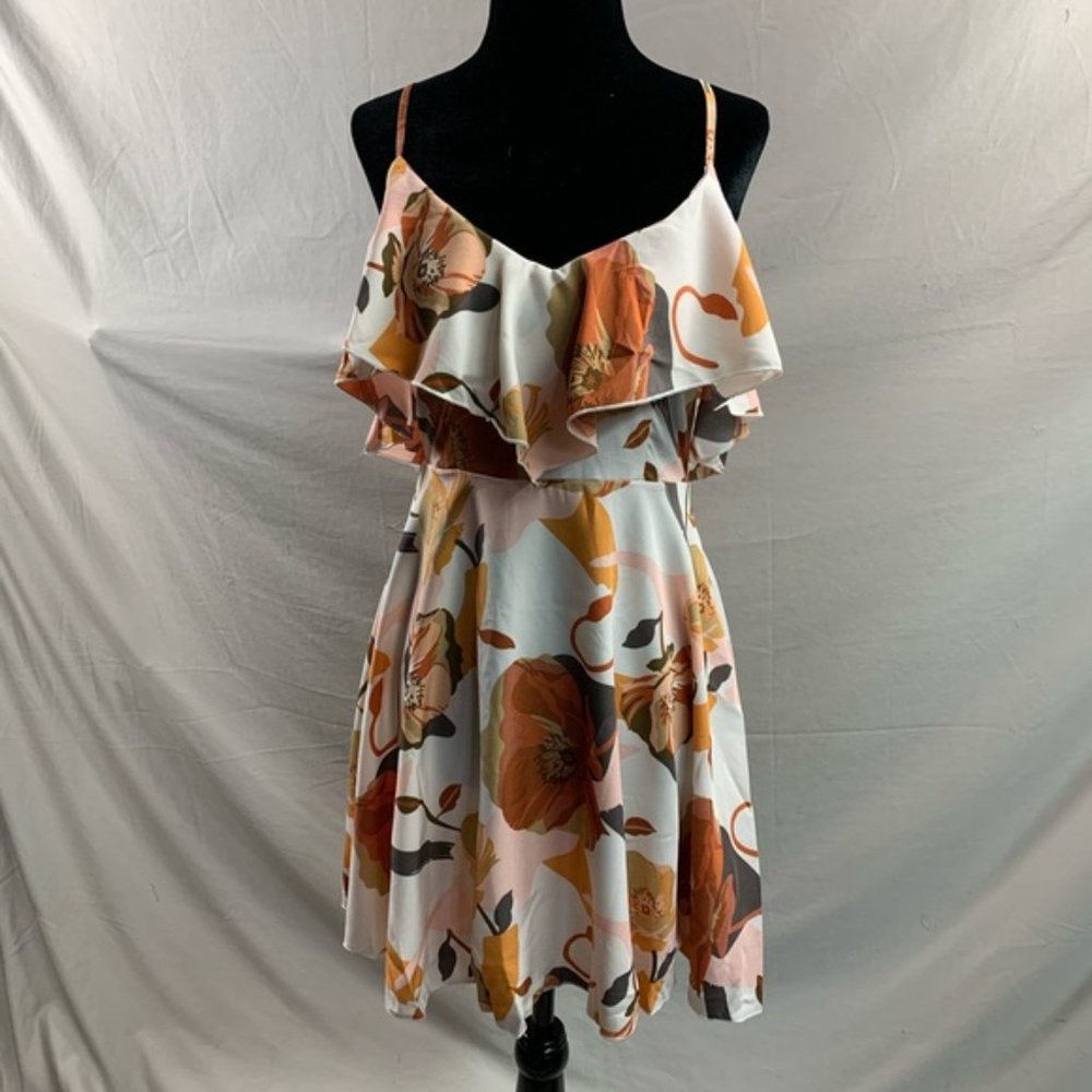 LAST ONE 🔥 Boho Floral Print Ruffle Trim Cami Dress - Picture 6 of 6